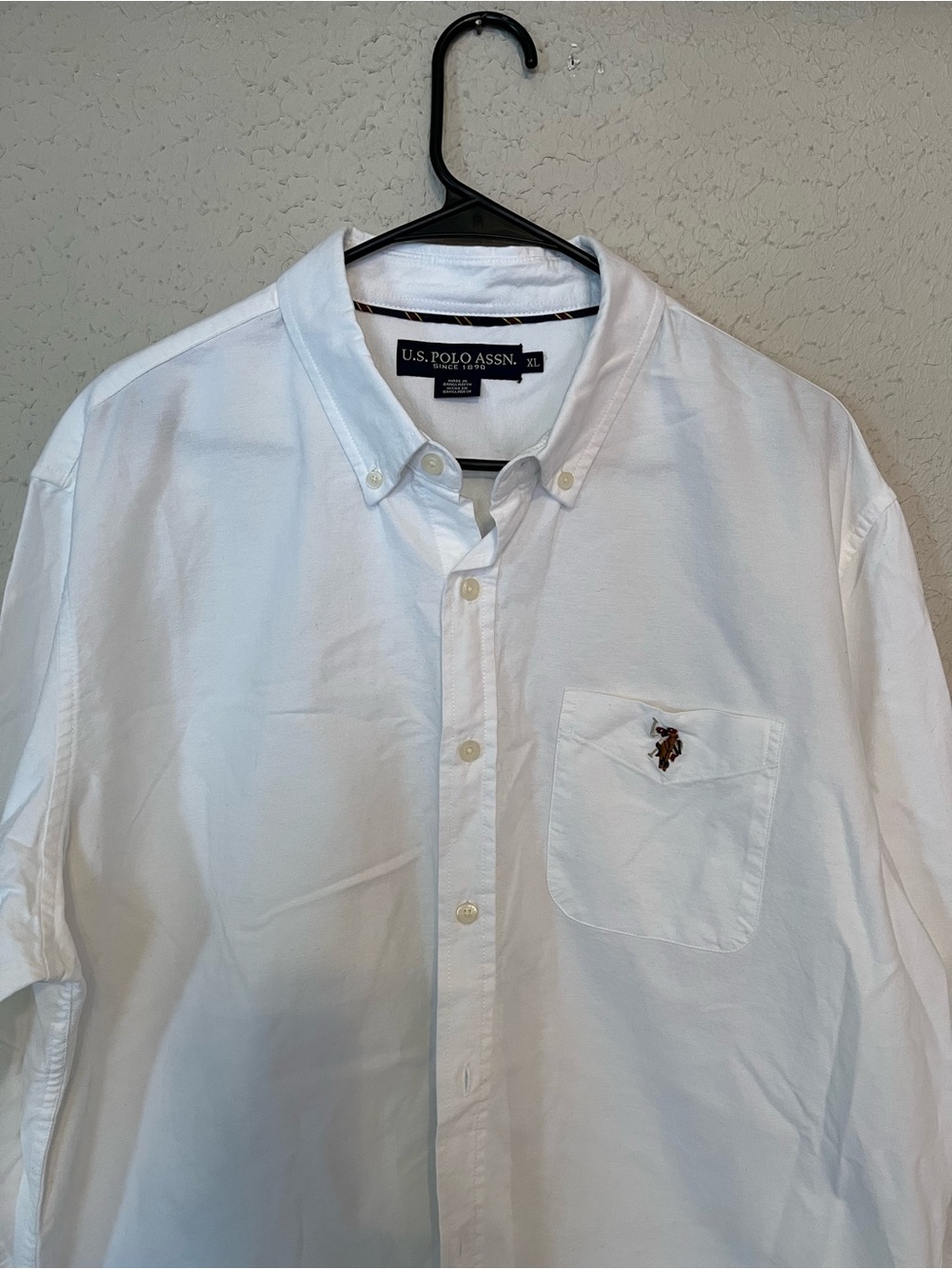 U.S. Polo Assn. White Button-Down Pocket Shirt with Embroidered Logo